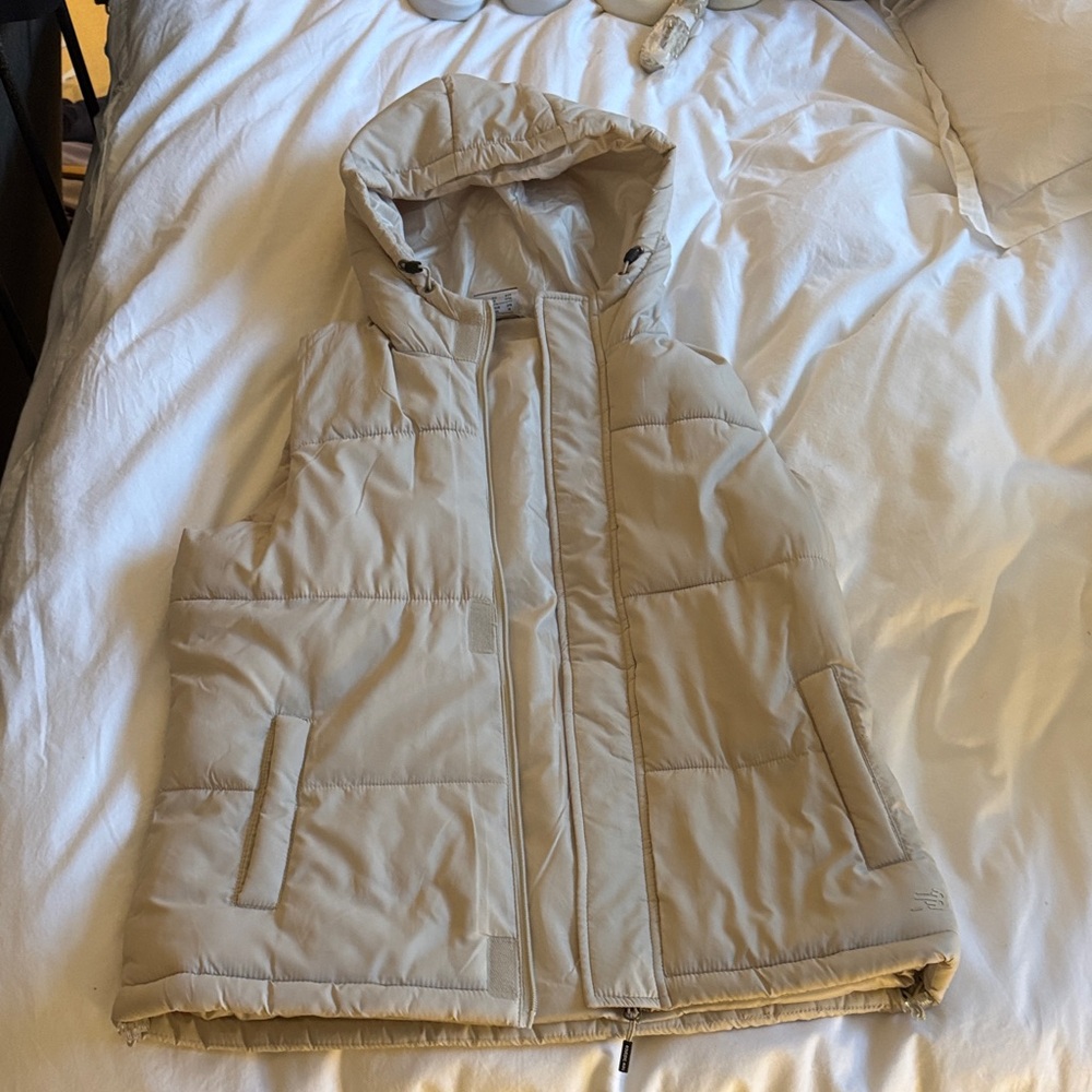 New Balance Beige Hooded Vest